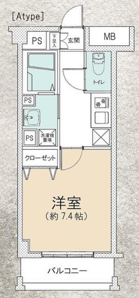 ライジングプレイス八王子みなみ野(1K) 4階の間取り