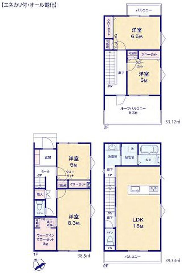 3人から4人家族には、新築戸建3LDKよりも広くゆったりした暮らしが出来る4LDKがおすすめです。家の中が広いことで、家族全員で団らんのできるリビングの他、子供1人に1部屋を割り当てることも可能です。