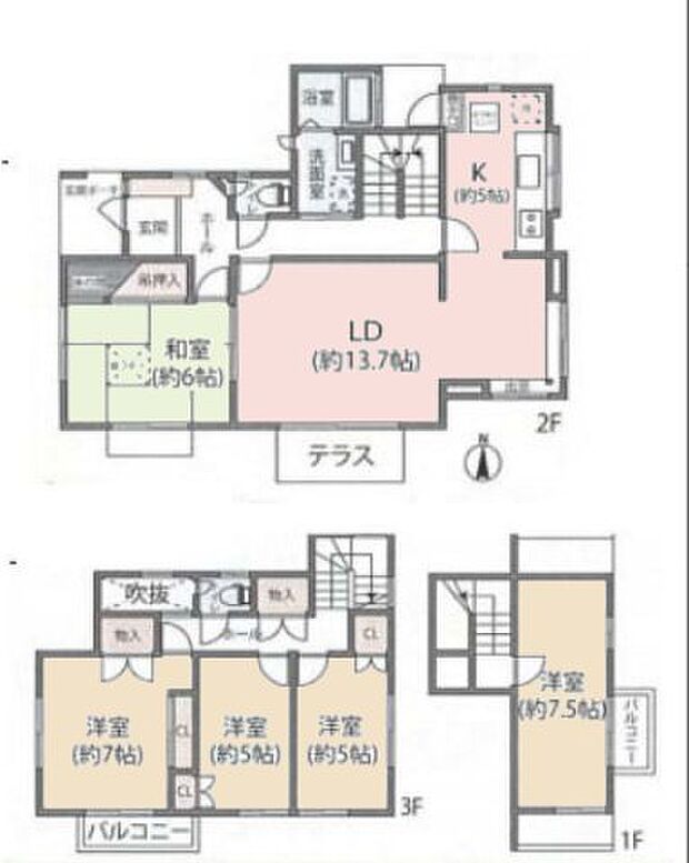 4人又は5人の家族が暮らすには、中古戸建は最も手ごろな価格の物件です。家族団らんの場としてゆったりとしたリビングルームがあり、5部屋あることで、家族それぞれが自分の部屋を持てることが特徴です。