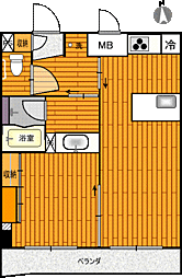 名鉄瀬戸線 小幡駅 徒歩14分の賃貸マンション 4階1LDKの間取り