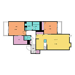 リラフォート 槙 2階2LDKの間取り