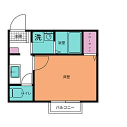 L’Aria Omiya 1階1Kの間取り