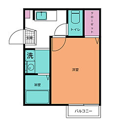 L’Aria Omiya 1階1Kの間取り