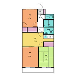 ハートピアAKI 3DKの間取図画像