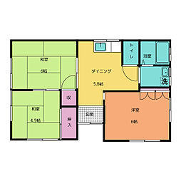加藤アパート 3DKの間取図画像
