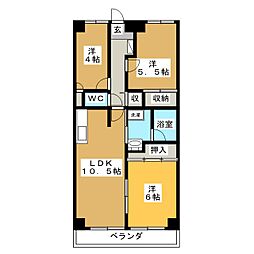 シャルマン島村 3LDKの間取図画像