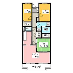 オーチャードヴィレッジ 3LDKの間取図画像