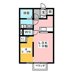 サンモナリエ 1DKの間取図画像