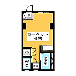 第5黒崎ビル ワンルームの間取図画像
