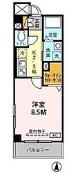 ブライトヒルズ 1Kの間取図画像