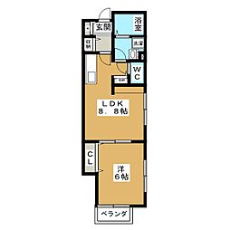グランテラス 1LDKの間取図画像