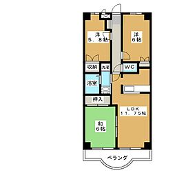 アクロプレステージ 3LDKの間取図画像