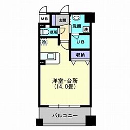 松山ウェスティン 1Kの間取図画像