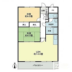 オーキッドテラス志津川 2LDKの間取図画像