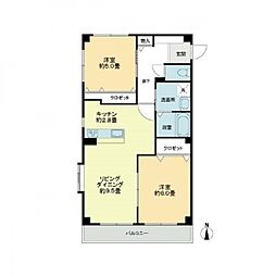 パルテール船木 2LDKの間取図画像