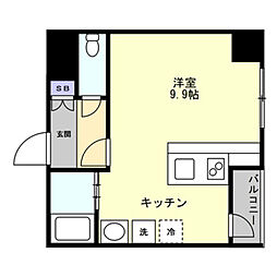 大手町ジョア 9階ワンルームの間取り