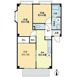 フォブール大森 3DKの間取図画像