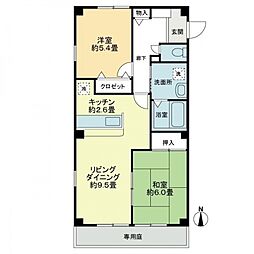 フォブールMIYAZAKI 2LDKの間取図画像