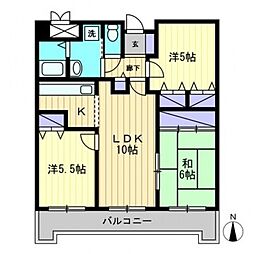 シスコ灘町キャッスル 5階3LDKの間取り