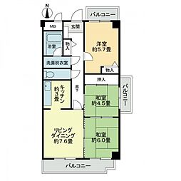スカール西条 3LDKの間取図画像