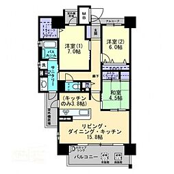 アルファステイツ西の土居 3LDKの間取図画像