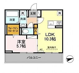 ルーチェ道後 1LDKの間取図画像