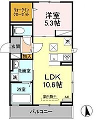 カトレア5 1LDKの間取図画像