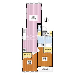 AILIビル 2LDKの間取り