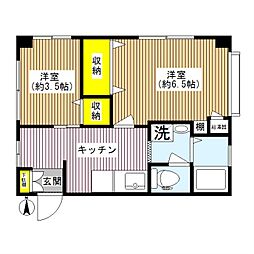 コーポ・よしの 3階2Kの間取り