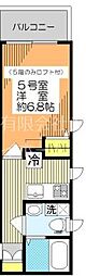 GlobalCourt 1Kの間取図画像
