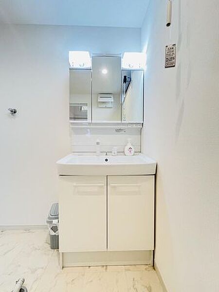 収納力と機能性に優れたお手入れラクラクのゆったりとした洗面台