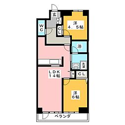 リバーシティ七番館 2LDKの間取図画像