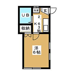 レイ東寺尾 1Kの間取図画像