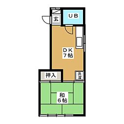 ハイツ堀内 1DKの間取図画像