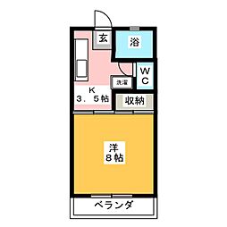 ハイツ・ウィート 1Kの間取図画像