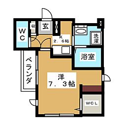 ムーンベイ 1Kの間取図画像