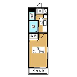 コンフォールマツダ 1Kの間取図画像
