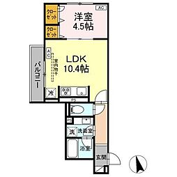 カルニュ 1LDKの間取図画像