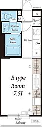 リブリ・ルピア湘南2 1Kの間取図画像