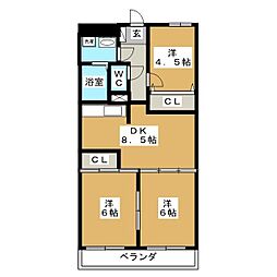 ルミエール鵠沼 3LDKの間取図画像