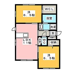 シャーメゾン・コンフォール 2LDKの間取図画像