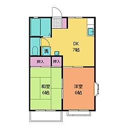 グリーンメゾン2 2DKの間取図画像