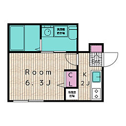 Granada 3階1Kの間取り