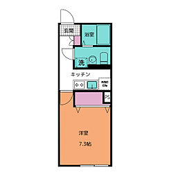 ブリスノード 3階1Kの間取り