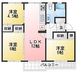 洋光台南第1住宅4-36号棟 3LDKの間取図画像