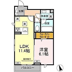 グランガーデン弘明寺 1LDKの間取図画像