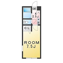 アパート 1Kの間取図画像