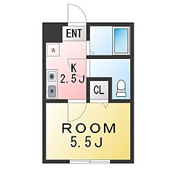 アパート 1Kの間取図画像
