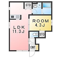 パティオ 1LDKの間取図画像