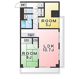 ライオンズマンション港南中央 2LDKの間取図画像